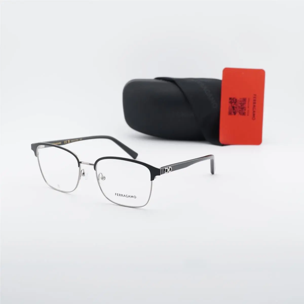 SF2225 038 Ruthenium/black 53mm Eyeglasses by Salvatore Ferragamo