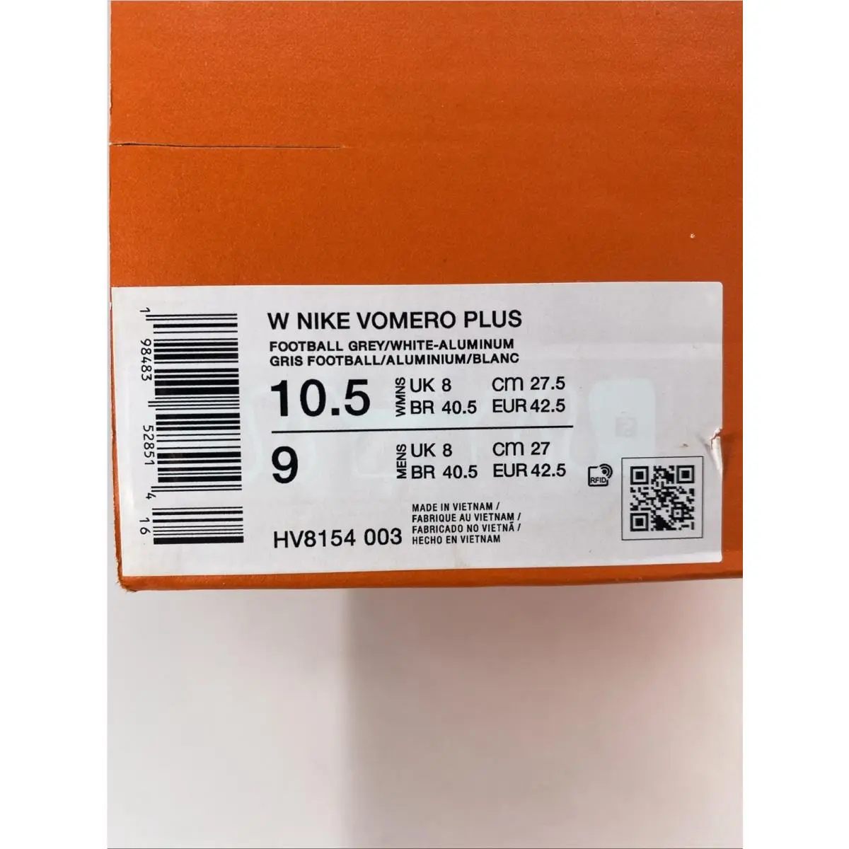 Nike shoes - Nike Vomero Plus - Vomero Plus - HV8154 003 - Football Grey/White-Aluminum (UPC: 198483528514) 8