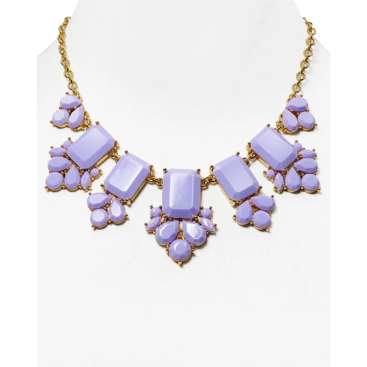 Kate Spade Daylight Jewels Frontal Necklace Pale Lilac Lavender Purple Gems
