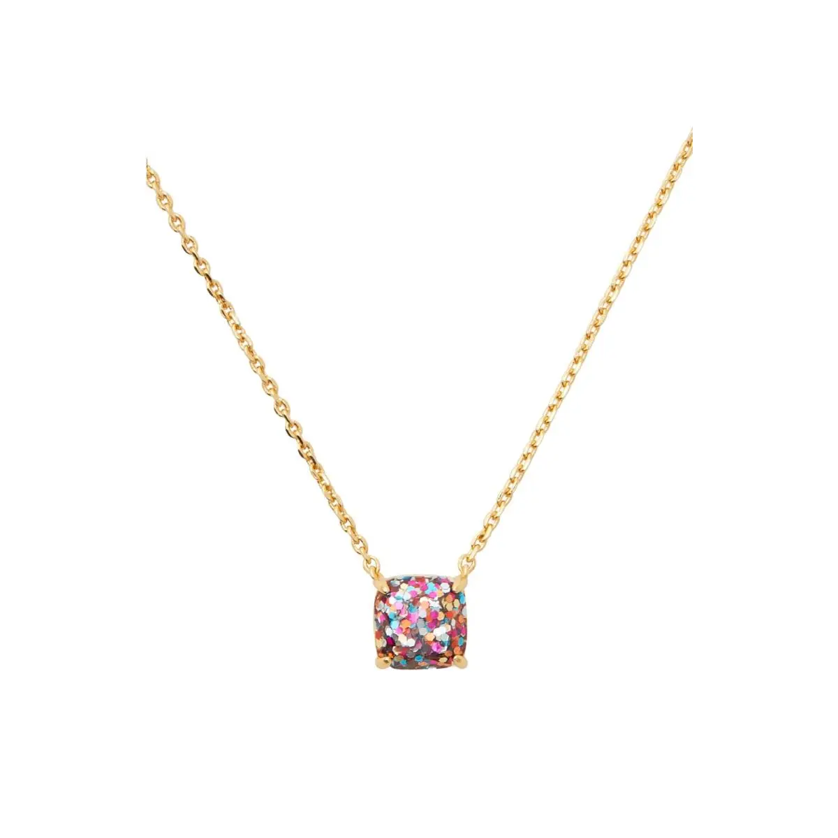 New York Mini Small Square Pendant Multi One Size Glitter by Kate Spade