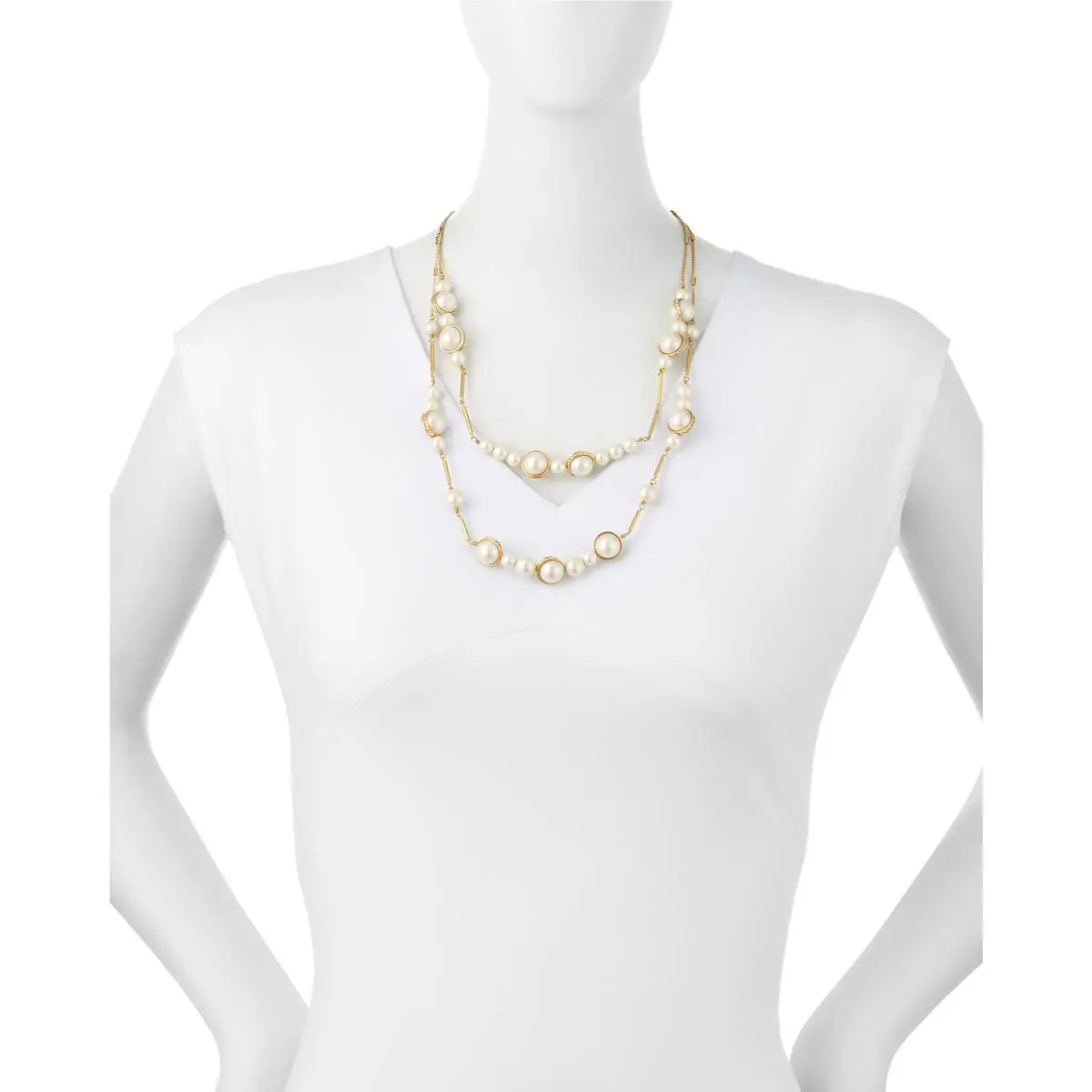 Kate Spade NY Pearl Necklace Purely Pearl Double Strand 12k Crystals