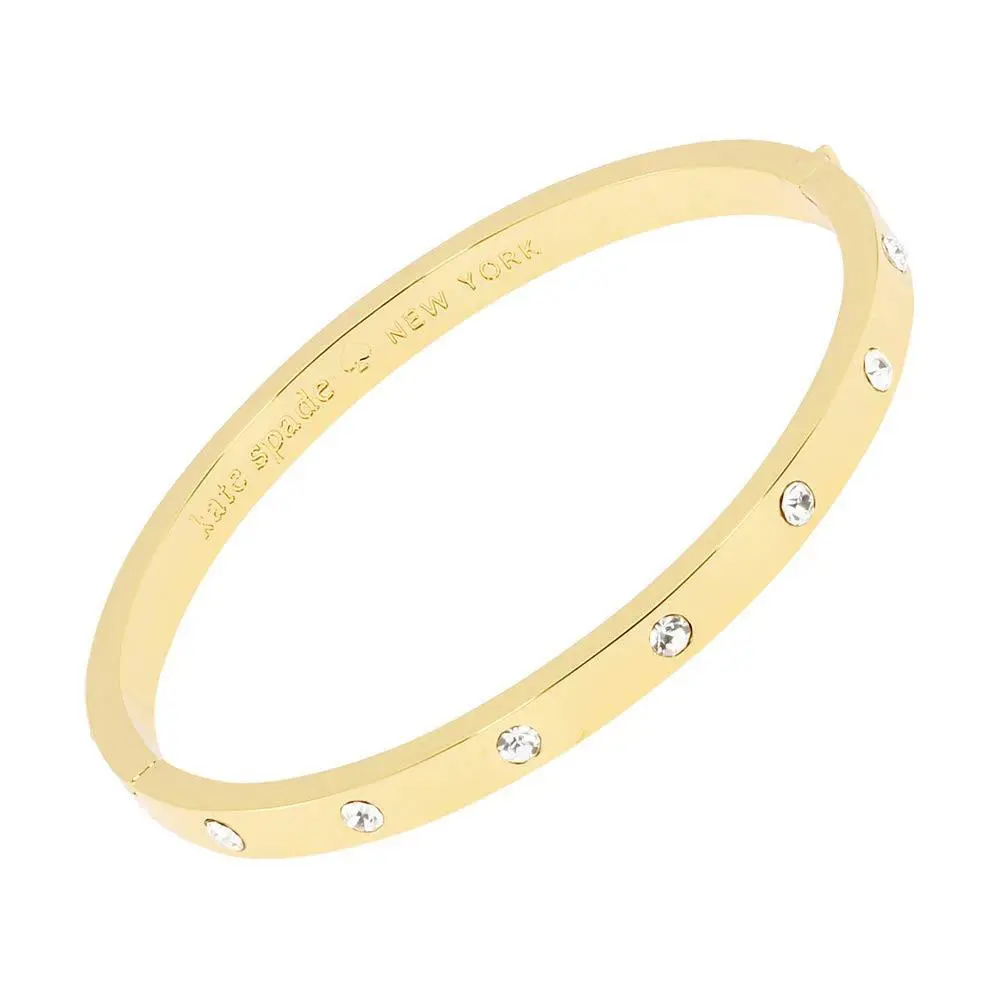 Kate Spade New York Set in Stone Metal Hinged One Size Clear/gold