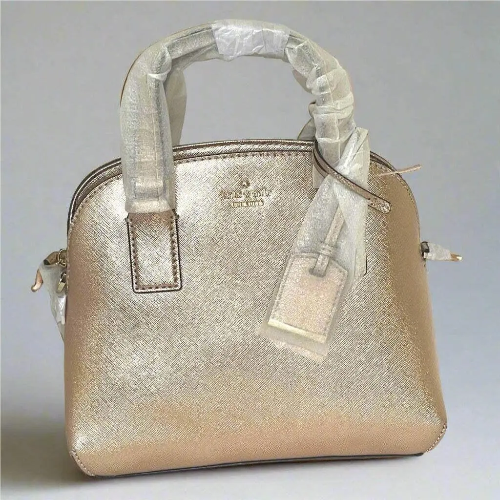 Kate Spade Lottie Small Rose Gold Leather Crossbody Satchel Org Pkg