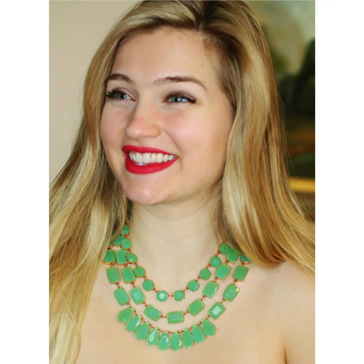 Kate Spade Riviera Garden Triple Strand Necklace Giverny Blue Stunning Rare