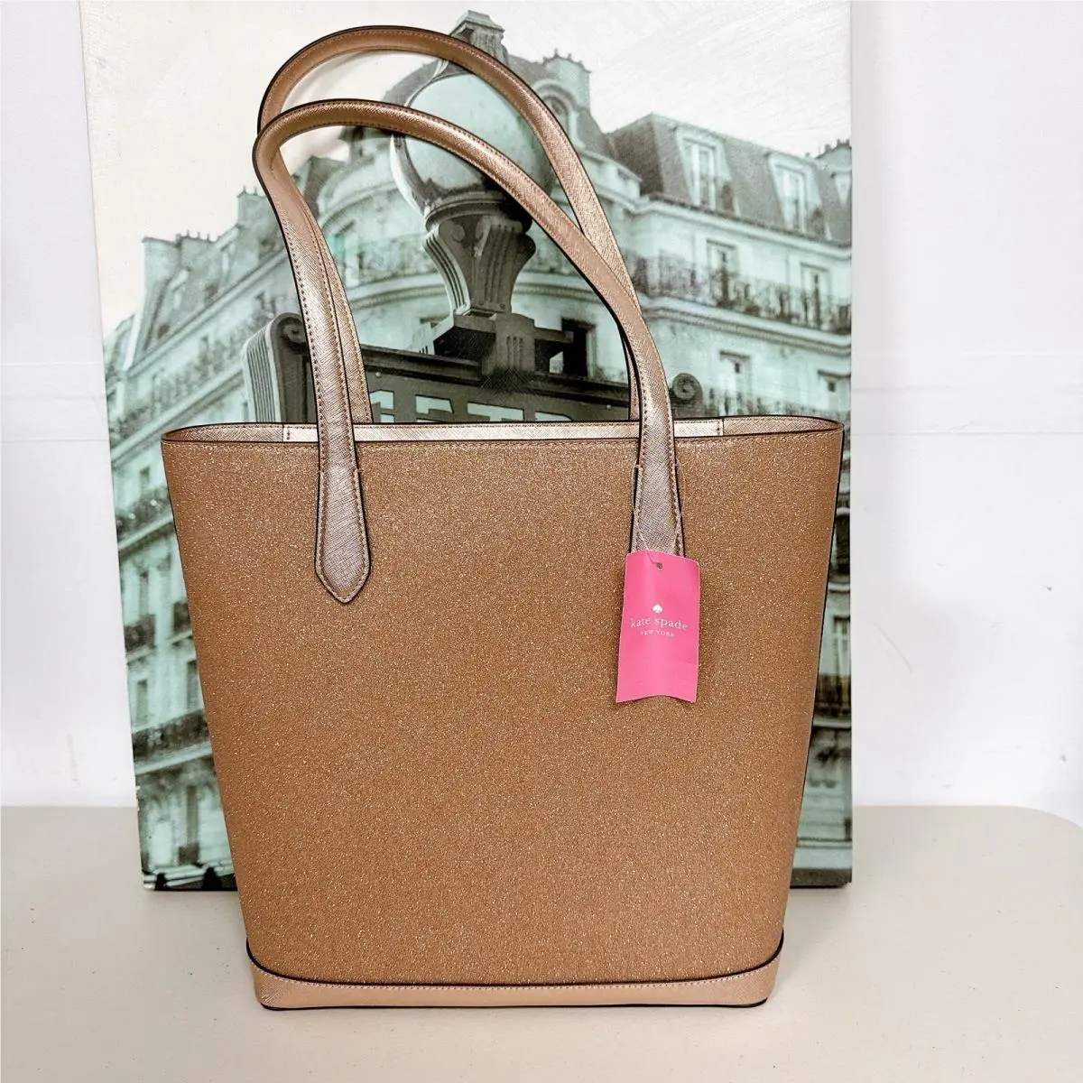 Kate Spade K9338 Tinsel Glitter Fabric Shoulder Tote Bag