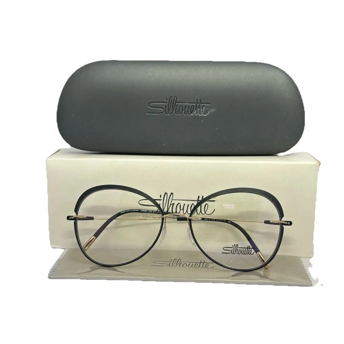Silhouette 5500 IF 7630 Gold Black 55.17.140 Colorwave Eyeglasses Frames