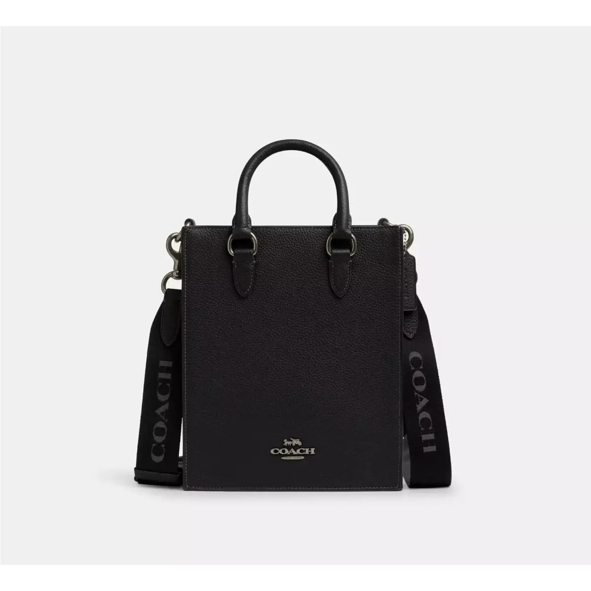 Coach Pebble Leather Dylan Crossbody Tote Bag CT910 Black