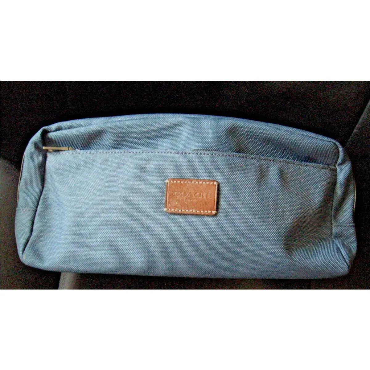Coach Dopp Travel Bag Cordura Denim Canvas Green 31545