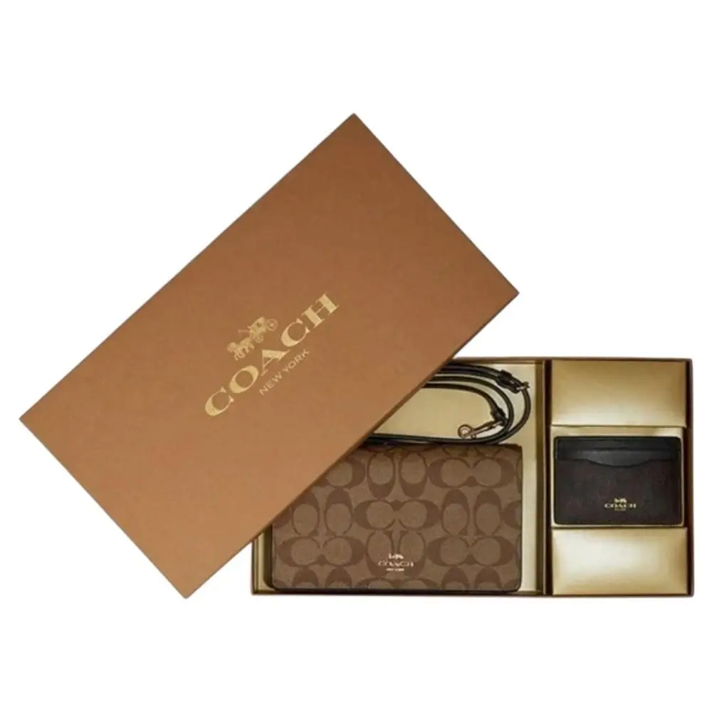 Coach Anna Foldover Clutch Crossbody Card Case Set