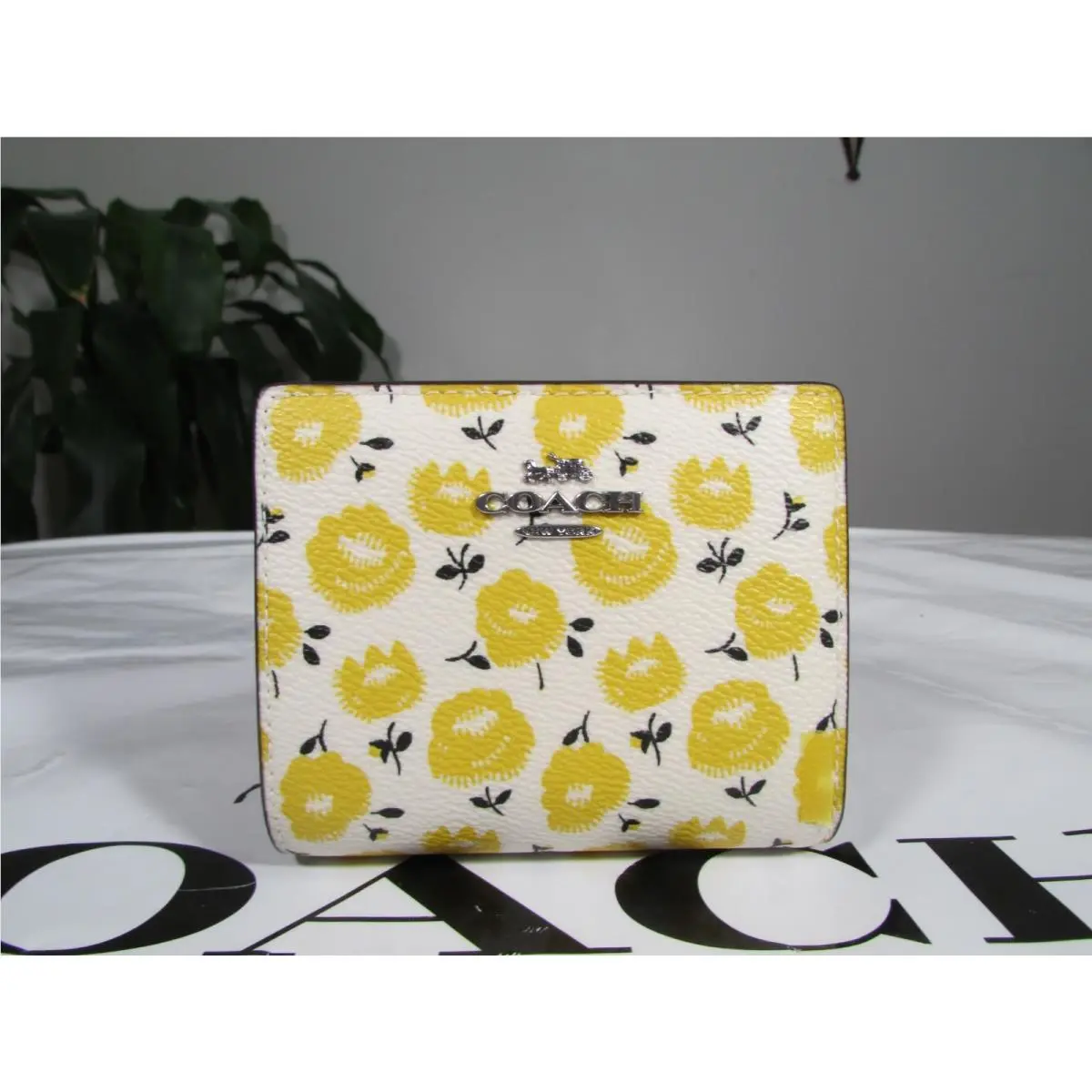 Coated Canvas Snap Wallet with Floral Print CBO76 Buttercup Multi by Coach