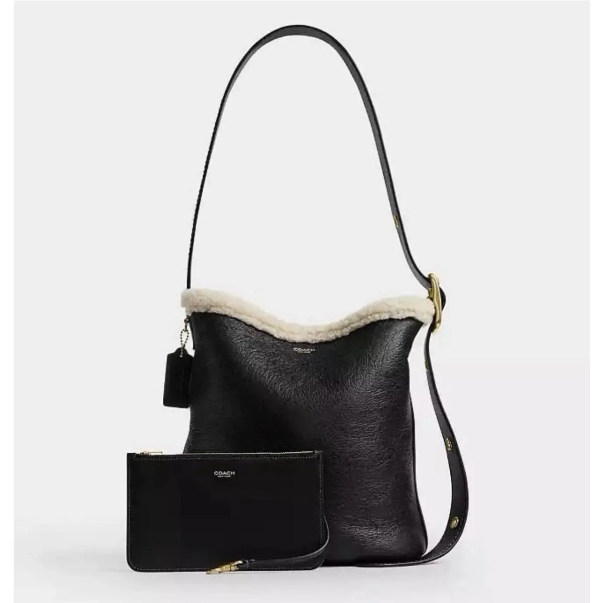 Bleecker Bucket Bag with Shearling Trim by Coach