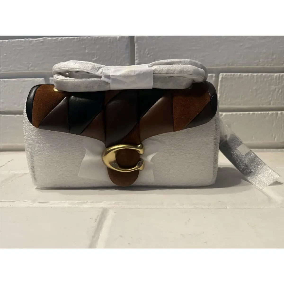 Coach Quilt Maple Shadow Shoulder Bag Brown Black Gold Hardware