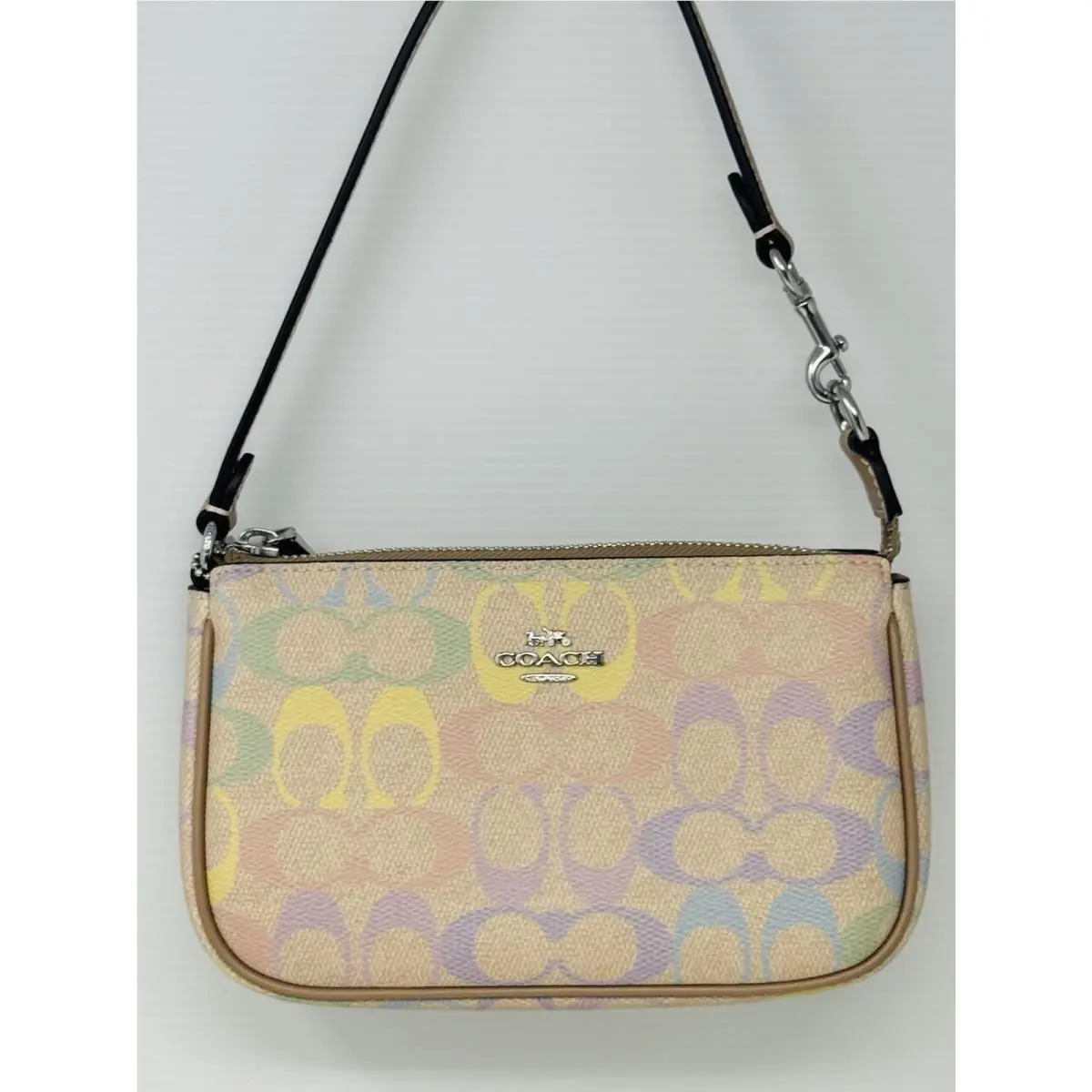 Nolita 19 In Rainbow Signature Canvas CDC38 Silver Sand by Coach