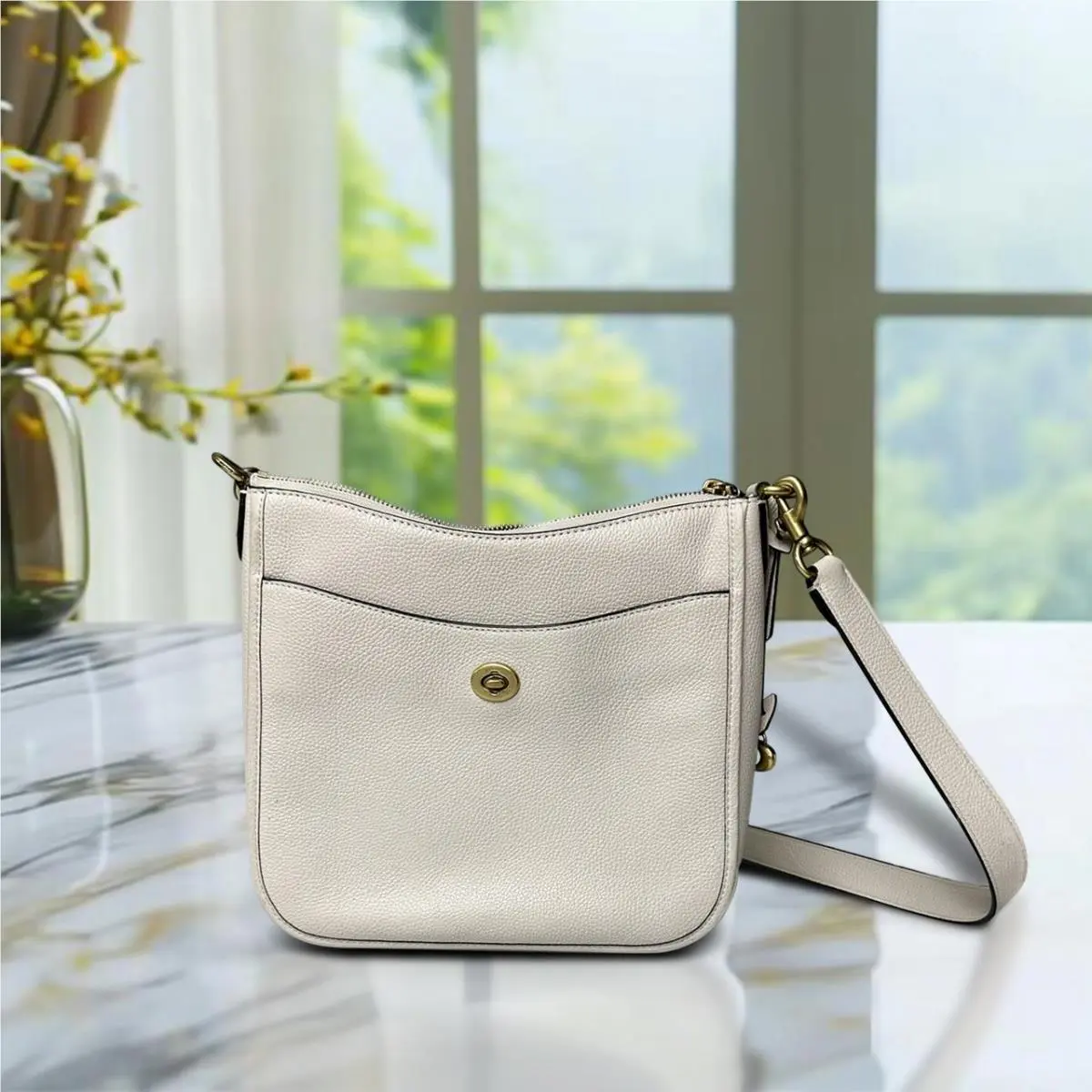 Coach Polished Pebble Leather Crossbody Bag C8483