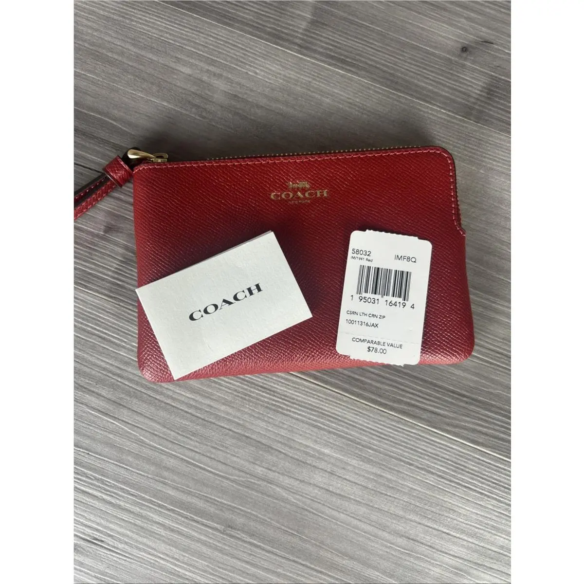 Red Coach Wristlet