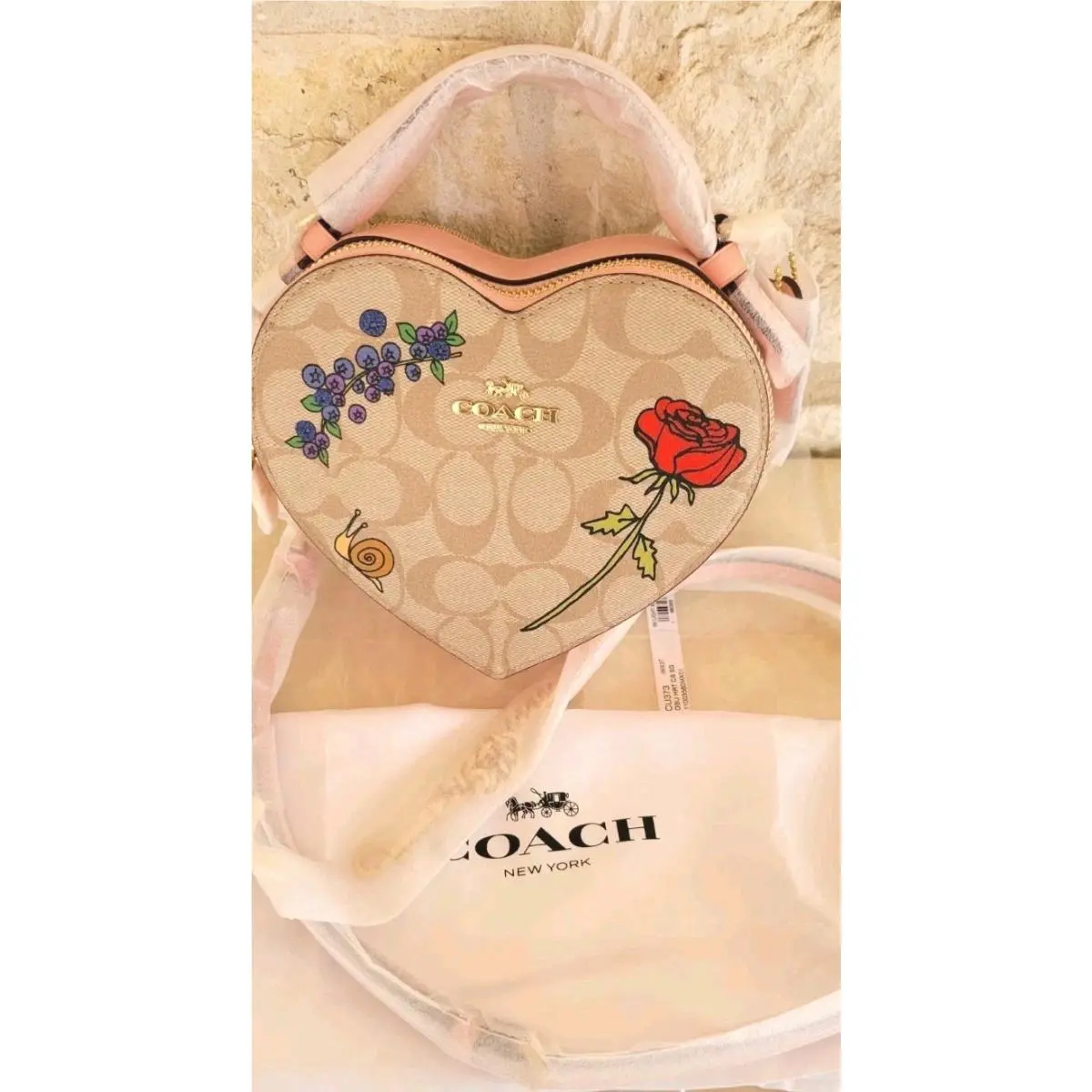 Coach CU373 Coach X Observed By Us Heart Crossbody Signature Canvas Priority