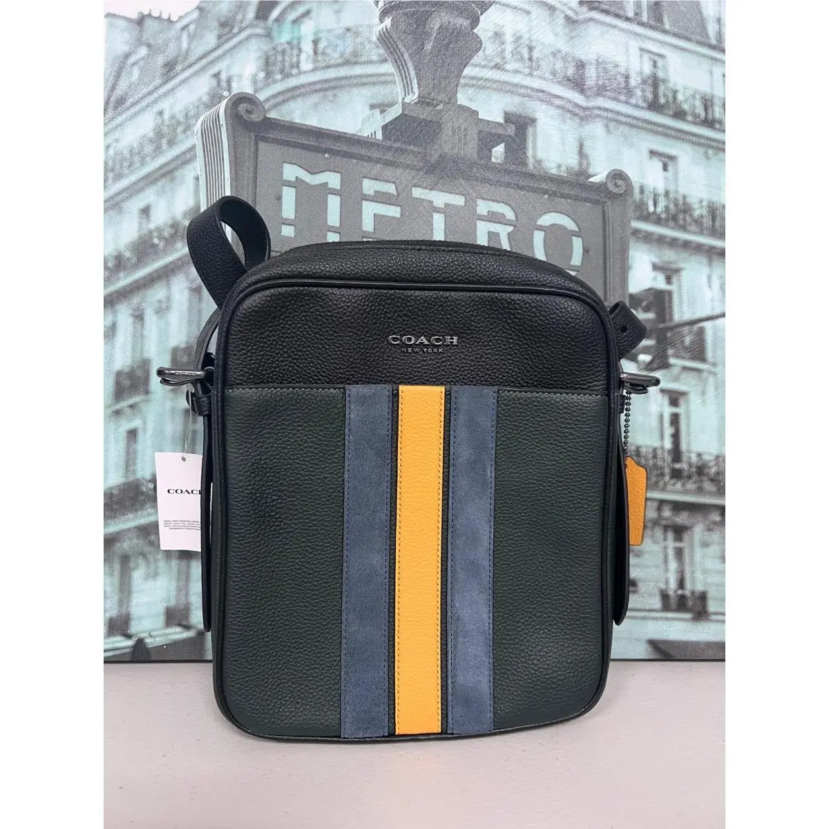 Coach CG471 Hudson Crossbody Bag 21 with Varsity Stripe