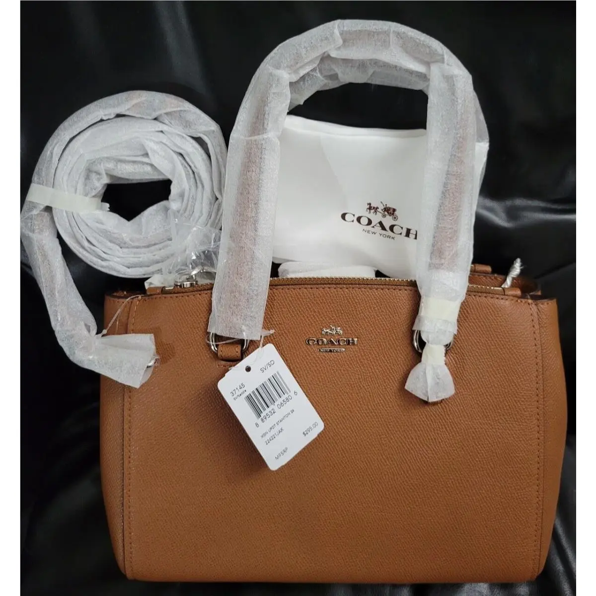 Coach Stanton 26 Crossgrain Leather Satchel Bag 37145 Sv/saddle Package