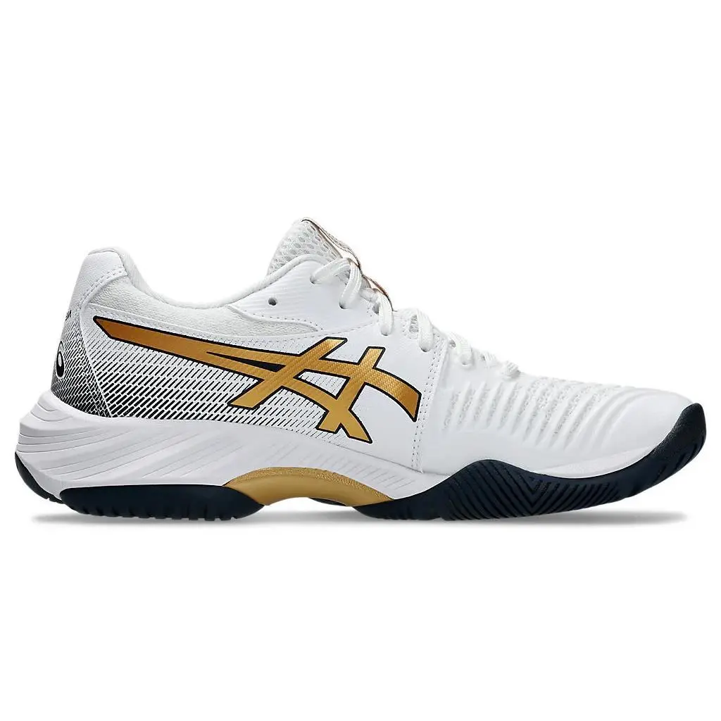 Asics Gel Netburner Ballistic FF 3 Volleyball Sneaker Women`s 10 White Pure Gold - White Pure Gold