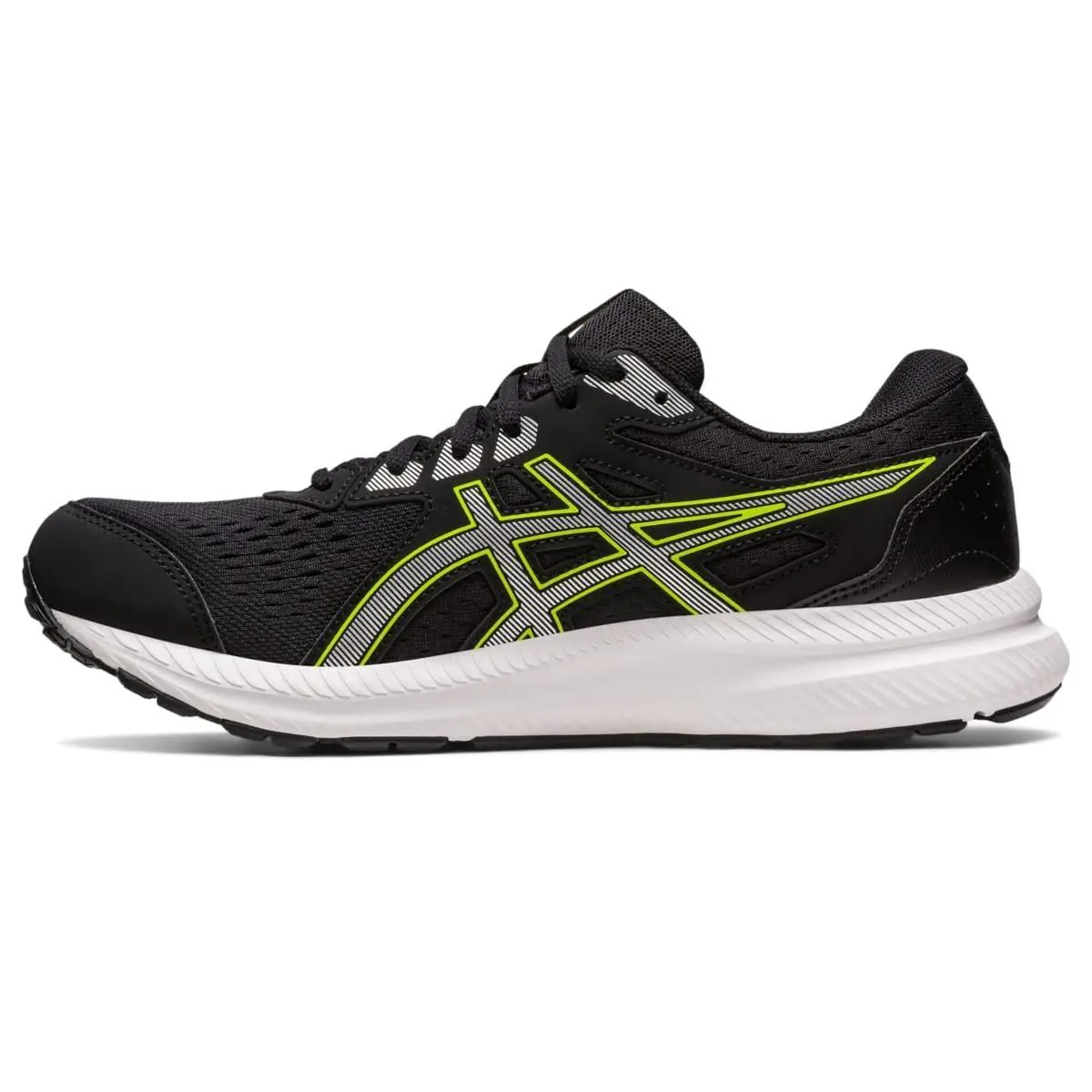 Size 7.5 - Asics Men`s Gel Contend 8 Black/ Pure Silver 1011B492-007 - Black