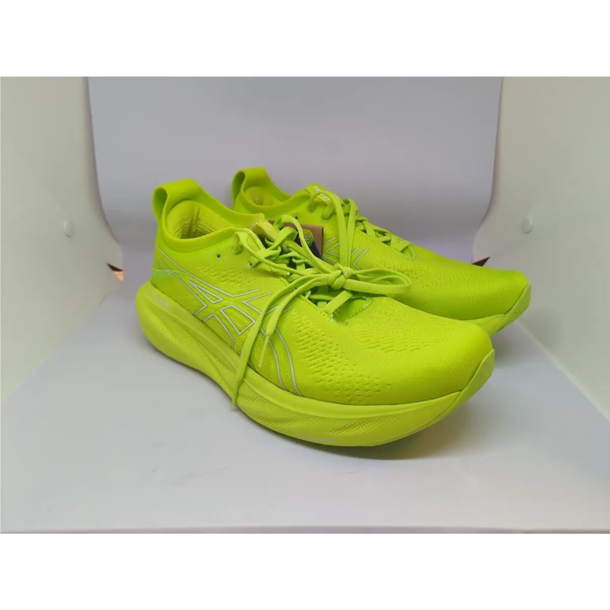 Asics Mens Gel Nimbus 25 Lime Zest White 1011B547-300 Sz 9