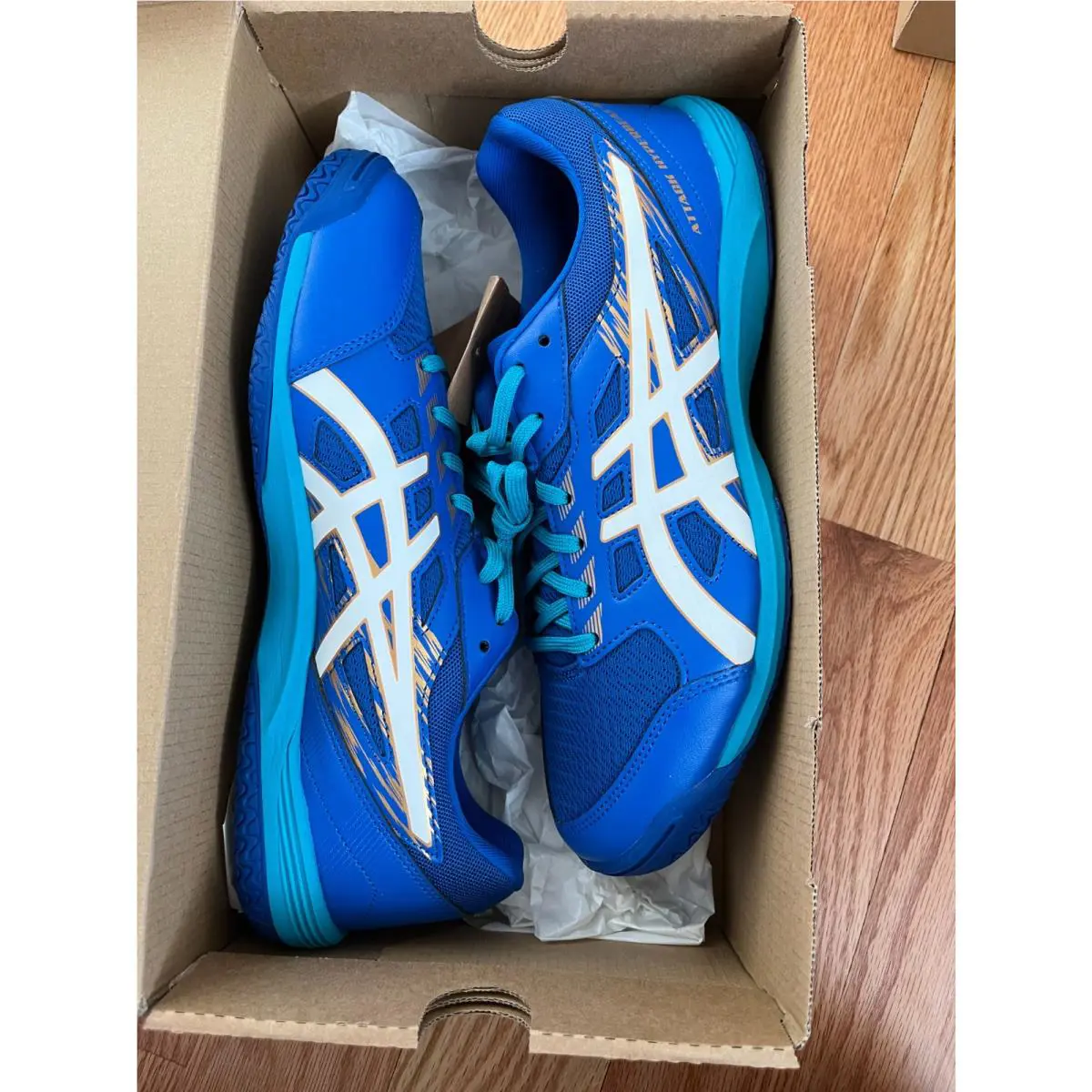 Asics shoes - ATTACK HYPERBEAT 4 - ATTACK HYPERBEAT - 1073A056401 - Tuna Blue × White 1