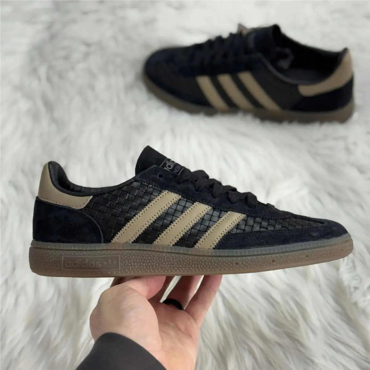 Adidas Handball Spezial Basket Weave Black Trace Khaki Mens KI8688 Sz 8.5