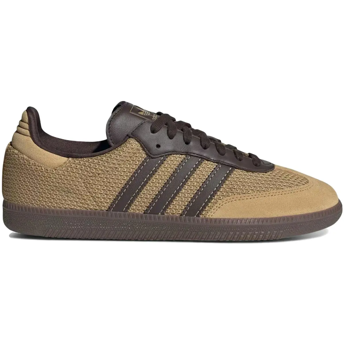 Size 7 - Adidas Samba OG Golden Beige Dark Brown JR0884