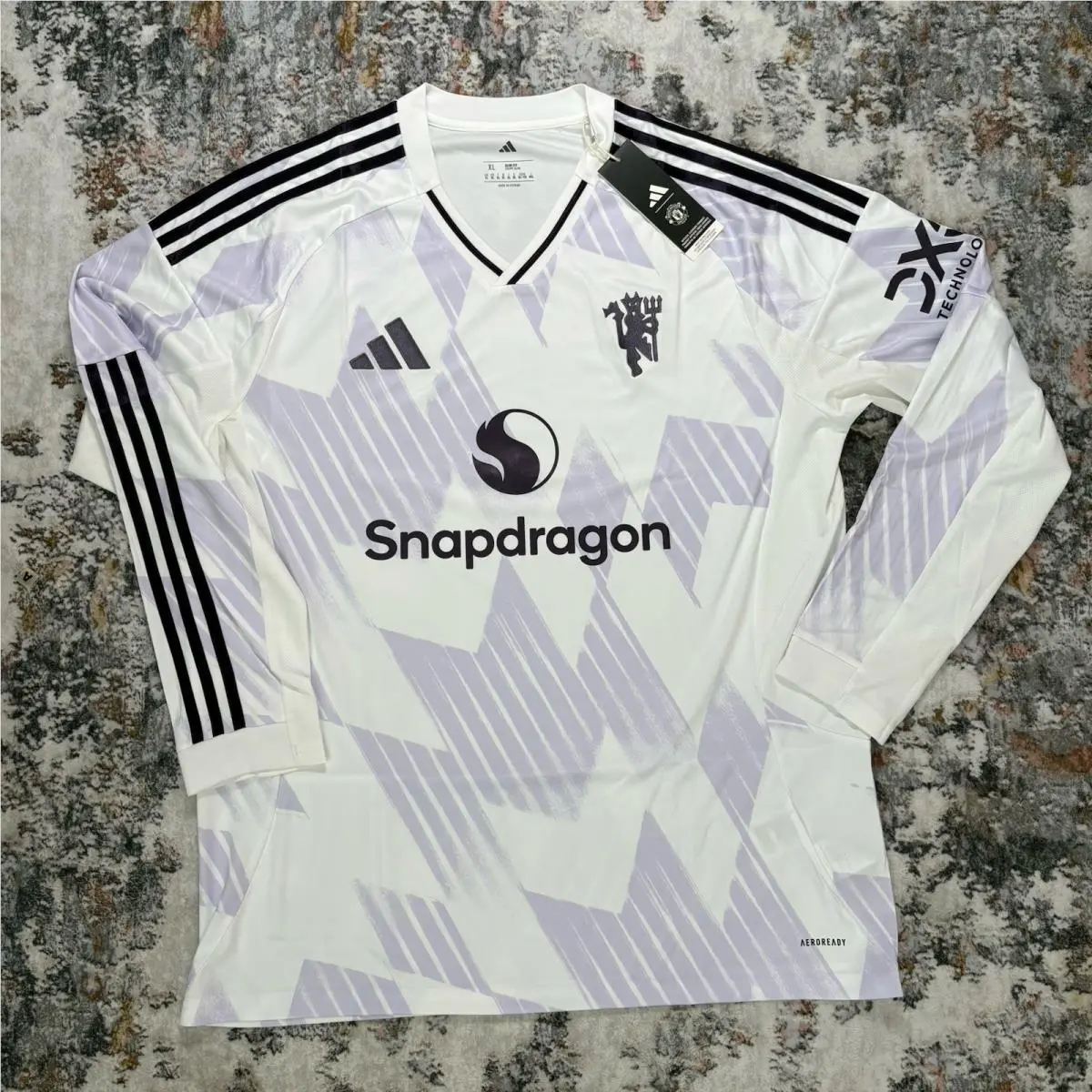 Adidas Manchester United Long Sleeve Away Jersey White Size: XL