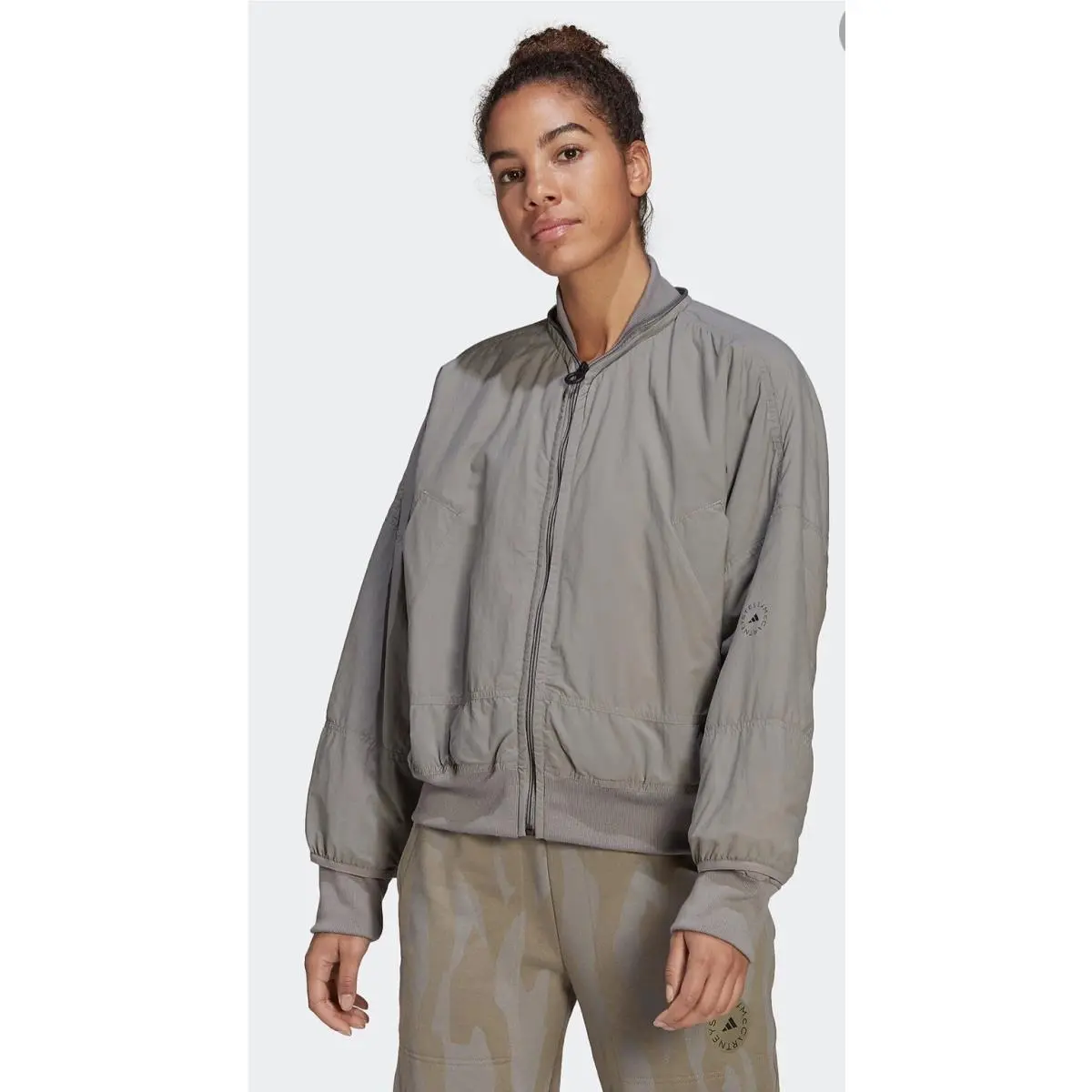Adidas BY Stella Mccartney Asmc Woven Bomber Jacket IN Gray Size XL