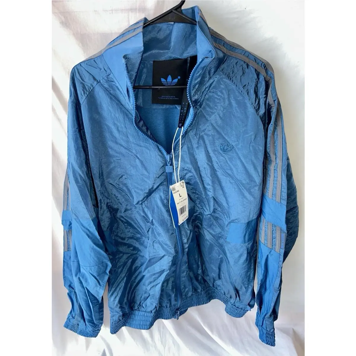 Adidas Jacket Men Large Blue Version BB TT Blocked Track B HD2240 Ships Free