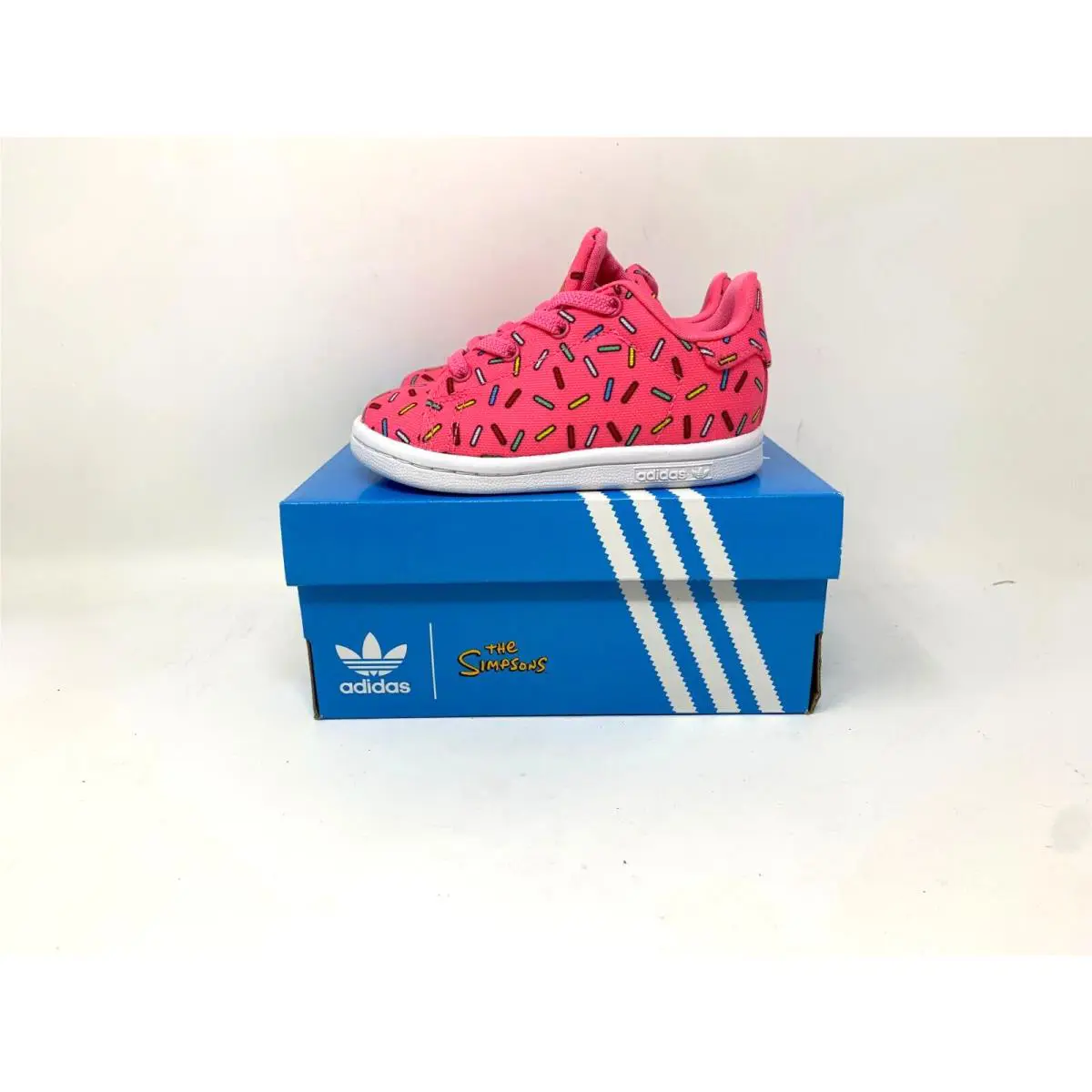 Adidas Stan Smith Simpson Youth 5.5K Shoe Pink Donut Sprinkles Boy/girl Sneaker