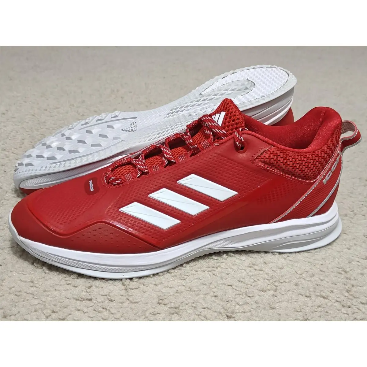 Adidas Icon 7 Baseball Turf Cleats Red White S23713 Men`s Size 11.5