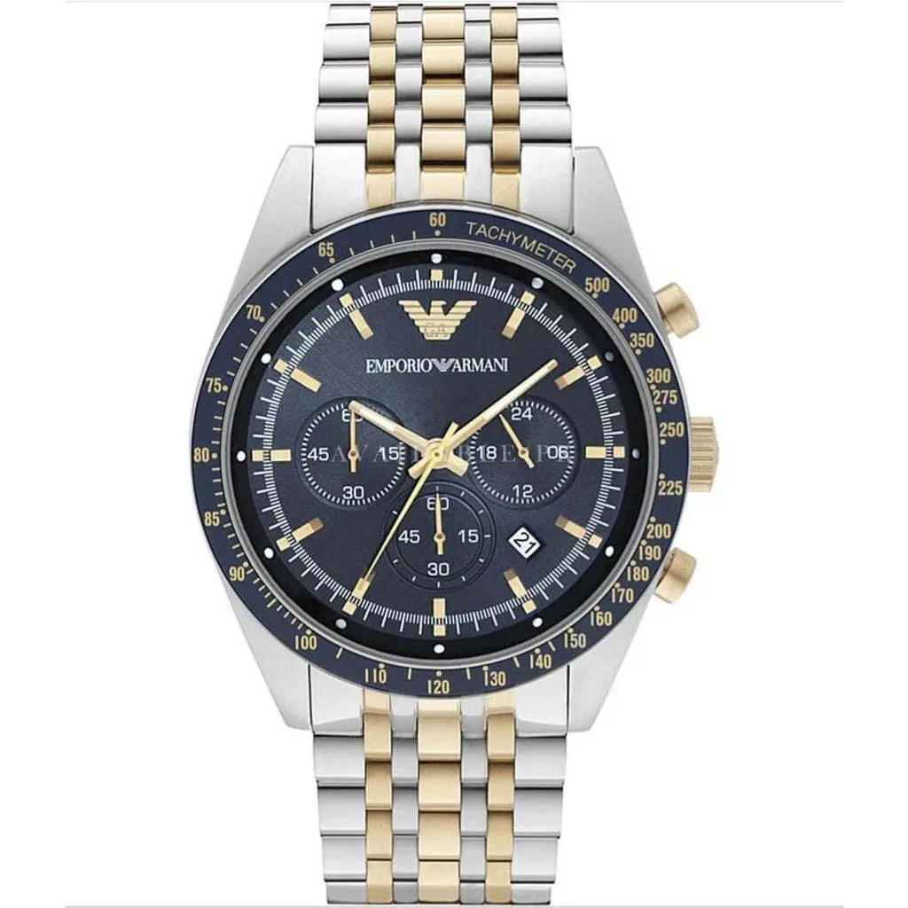 Emporio Armani Chronograph Sport Two Tone Blue Dial Men Watch AR6088 - Blue