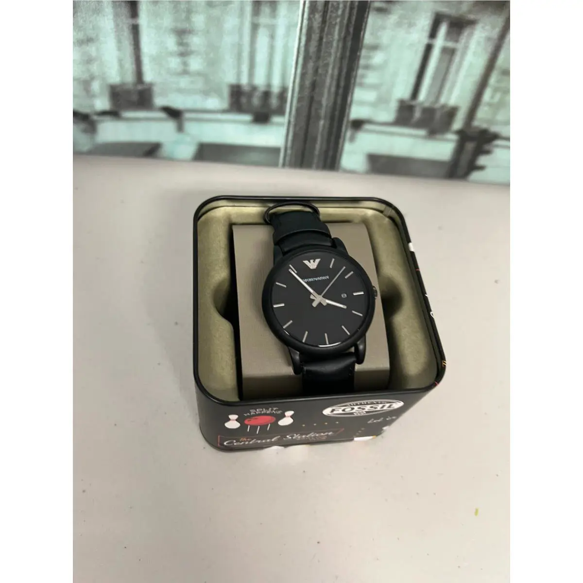 Emporio Armani Luigi Large AR1973 Men`s Watch with Black Dial