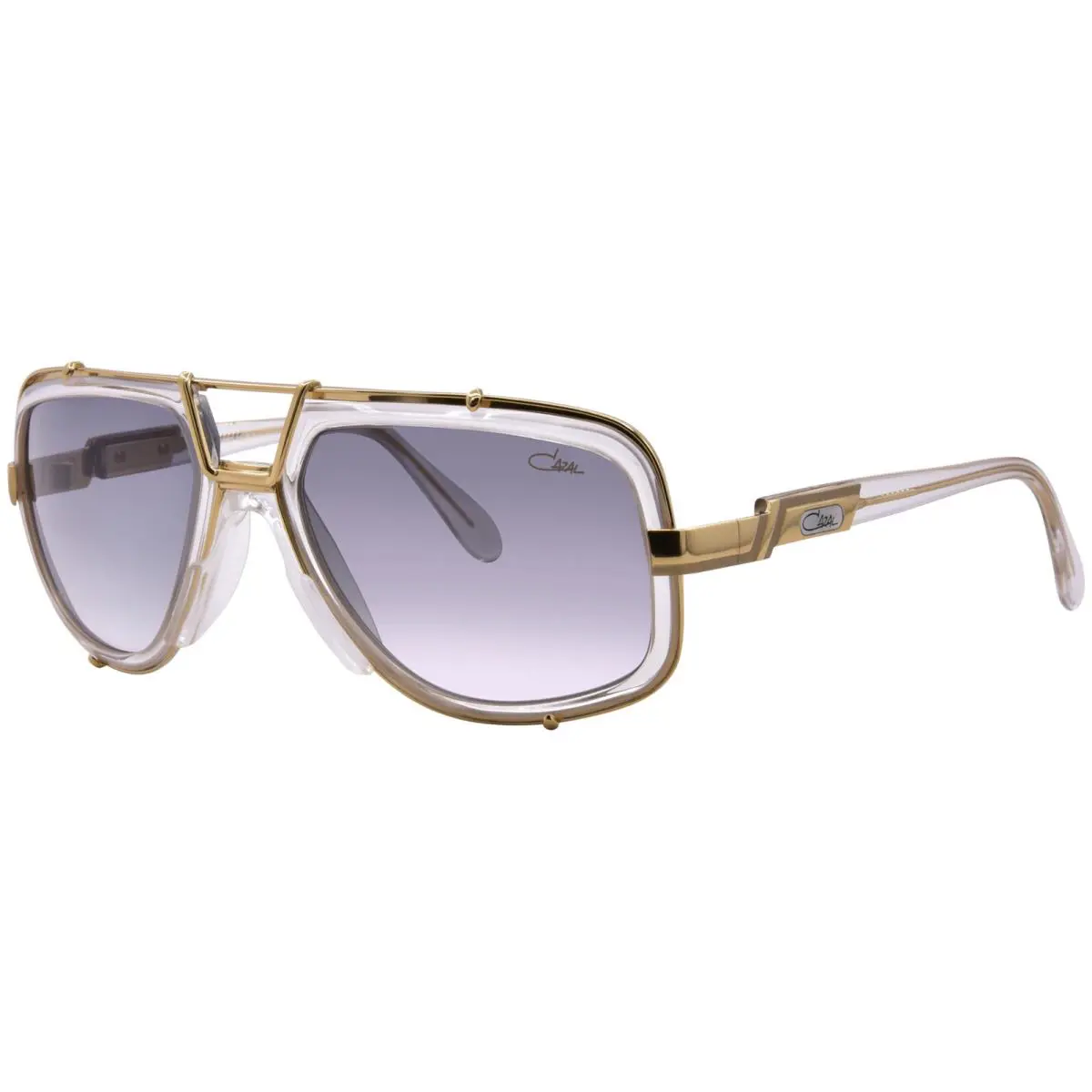 Cazal Legends Men`s 656/3 656 065 Shiny/matte Gold/crystal Pilot Sunglasses 60mm