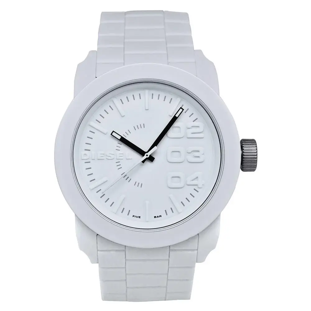 Diesel Men`s Color Domination White Dial Watch - DZ1436 - Dial: White, Band: White