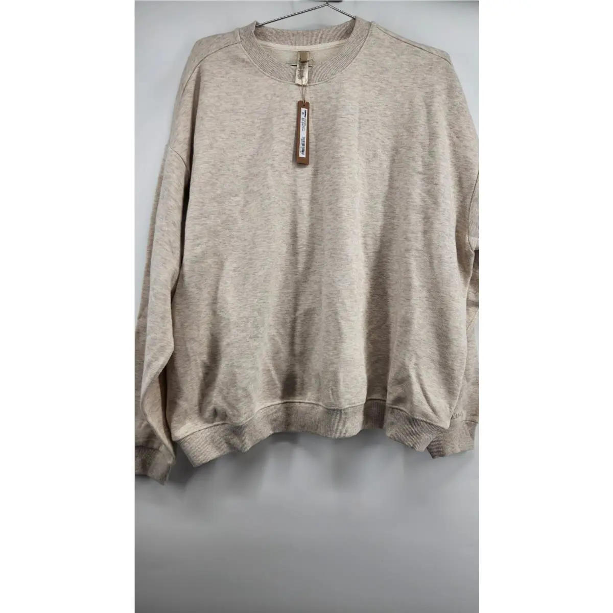 Skims 2X Oatmeal Heather Cotton Fleece Classic Crew Sweatshirt