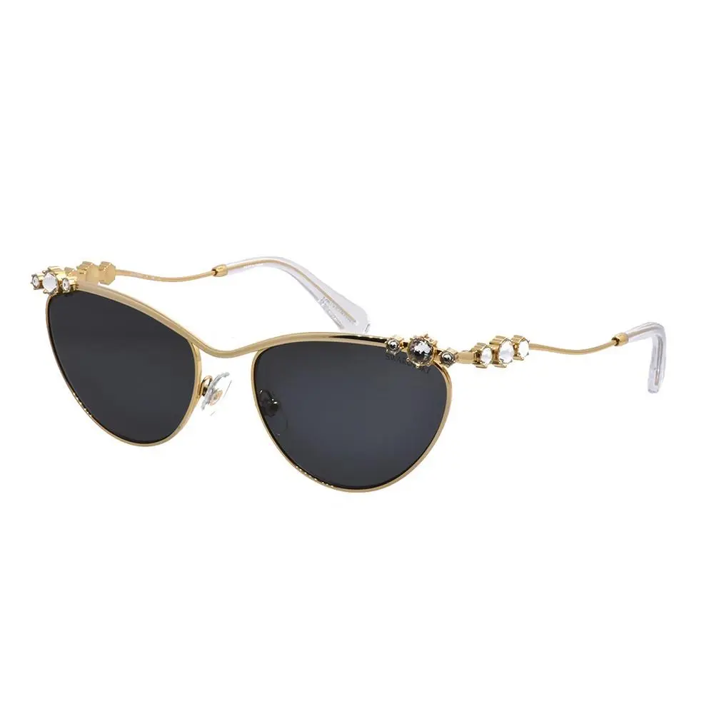 SK 7017 400487 Gold Metal Cat-eye Sunglasses Grey Lens by Swarovski
