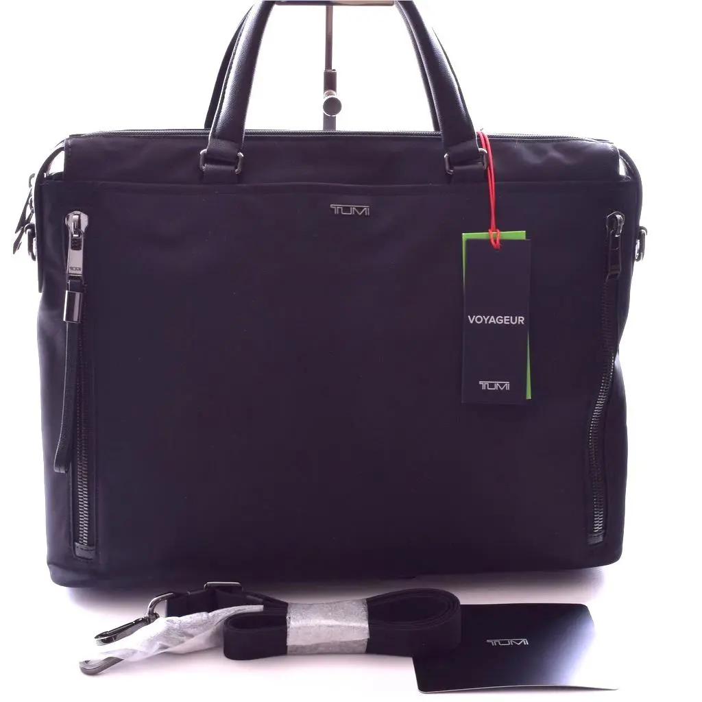 Tumi Voyageur Kendallville Nylon Briefcase Bag Black Gunmetal