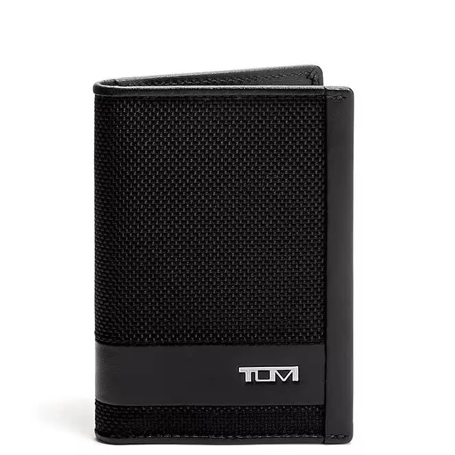 Tumi Alpha Slg Multi Window ID Card Case Leather Wallet Black 01192274D2-NWT