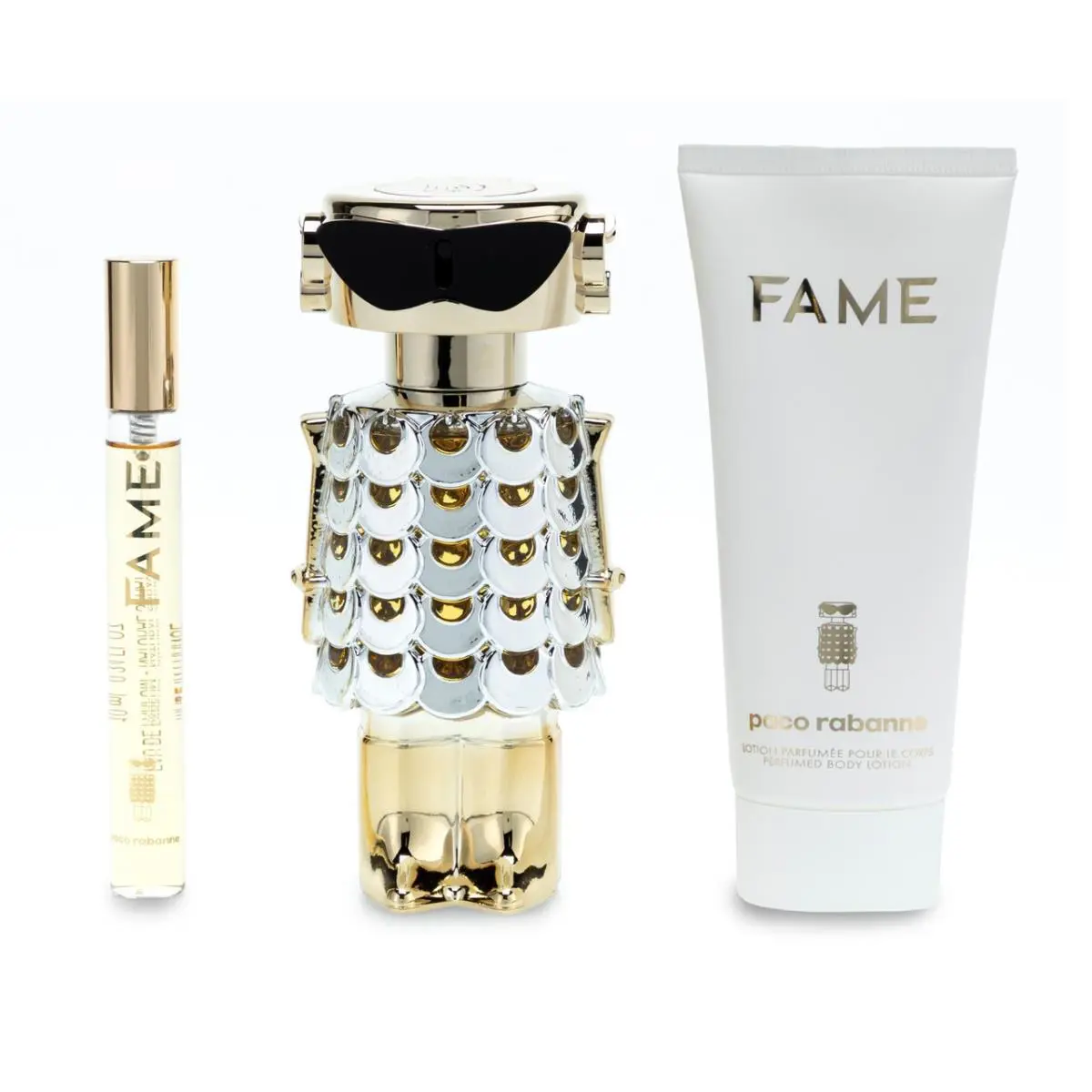 Paco Rabanne Fame 3 Pcs Set Women: 2.7 Edp + 0.33 Edp + 3.4 Body Lotion