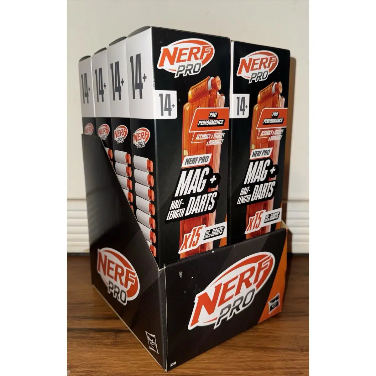 Nerf Pro Mag+ 15-Round Half-length Darts Set - Translucent Orange Magazine Case