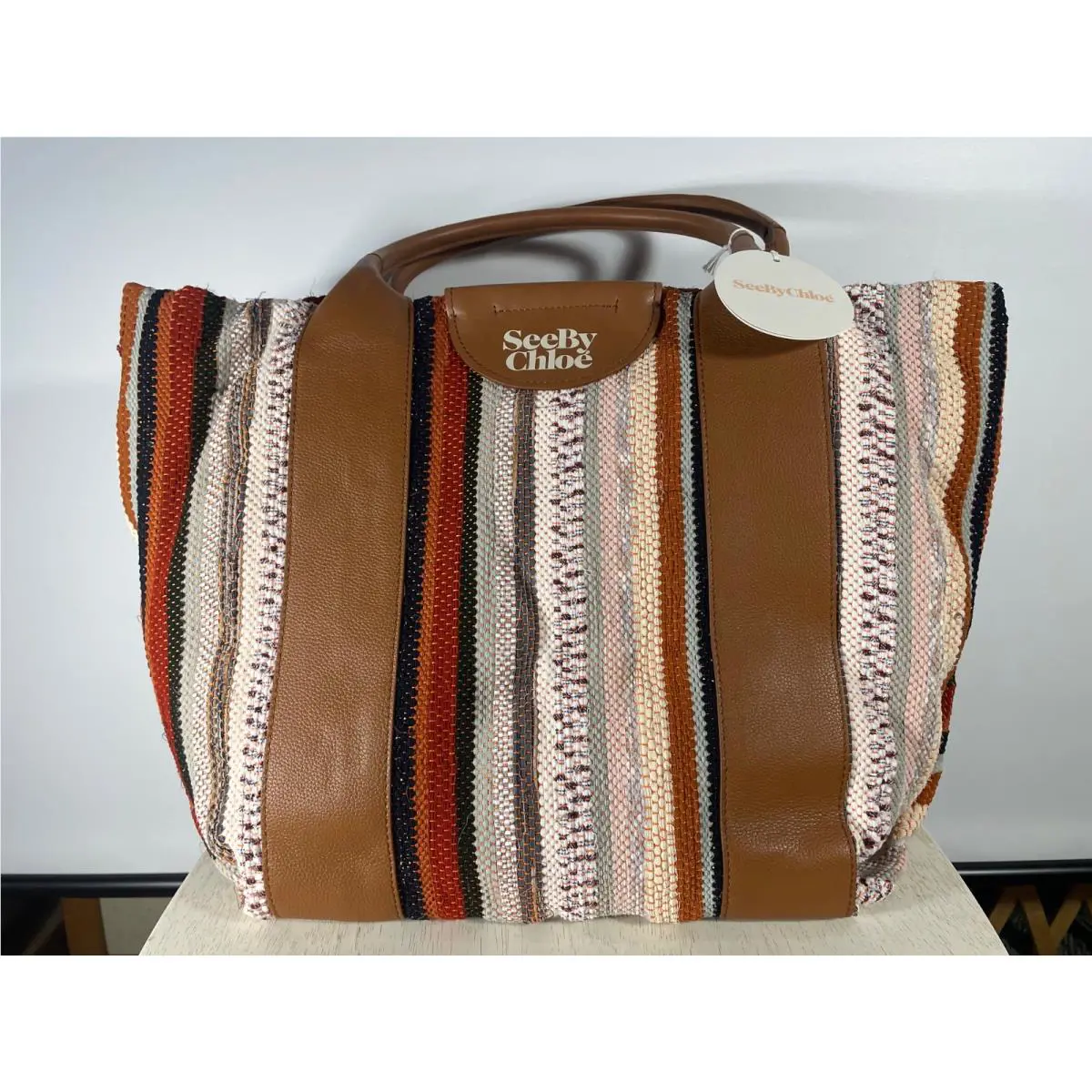 See By Chloe Extra Large Laetizia Tote Bag Multi Color