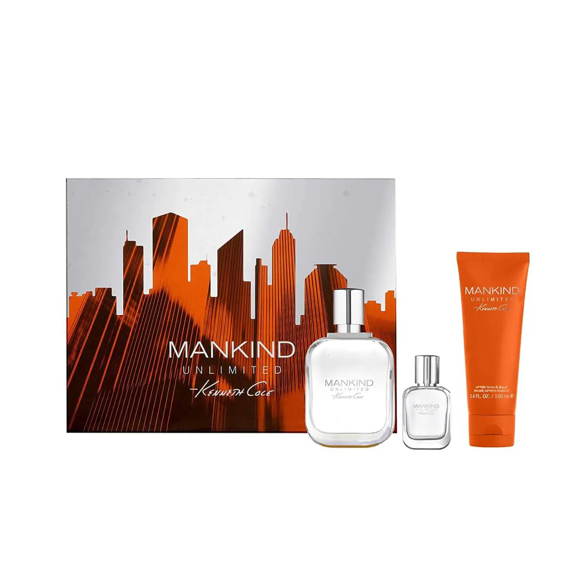 Kenneth Cole Mankind Unlimited Gift Set Men 3Pc 3.4-0.5 Edt 3.4 oz Afte Shave