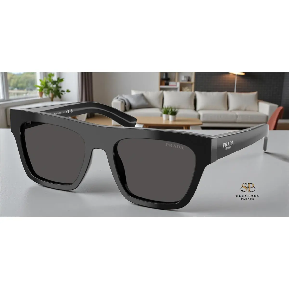 Prada PR C03S 16K08Z Black Dark Grey 54 mm Men`s Sunglasses