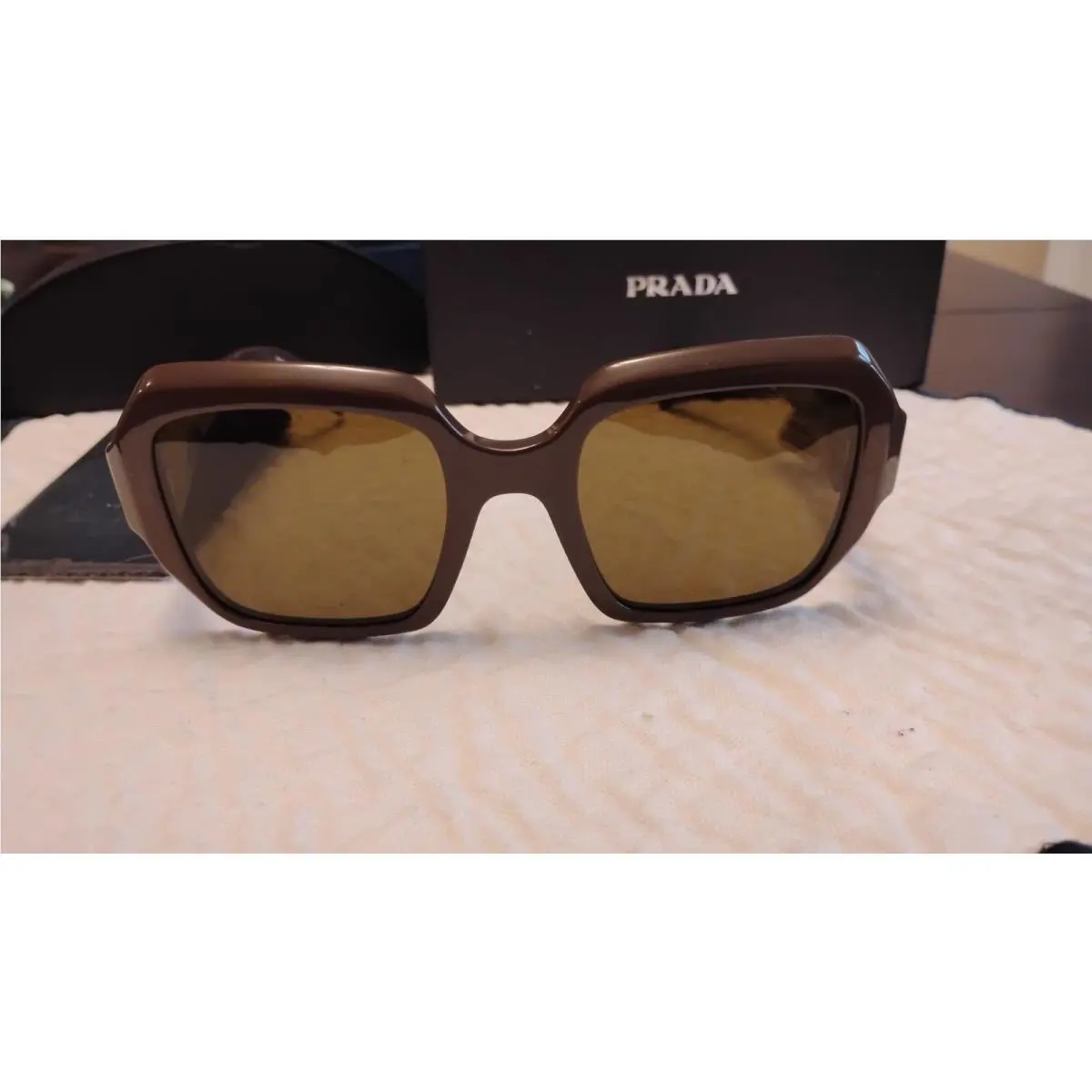 Prada Dark Brown Square Ladies Sunglasses PR 28ZS 15L09Z 53 PR 28ZS 15L09Z 53