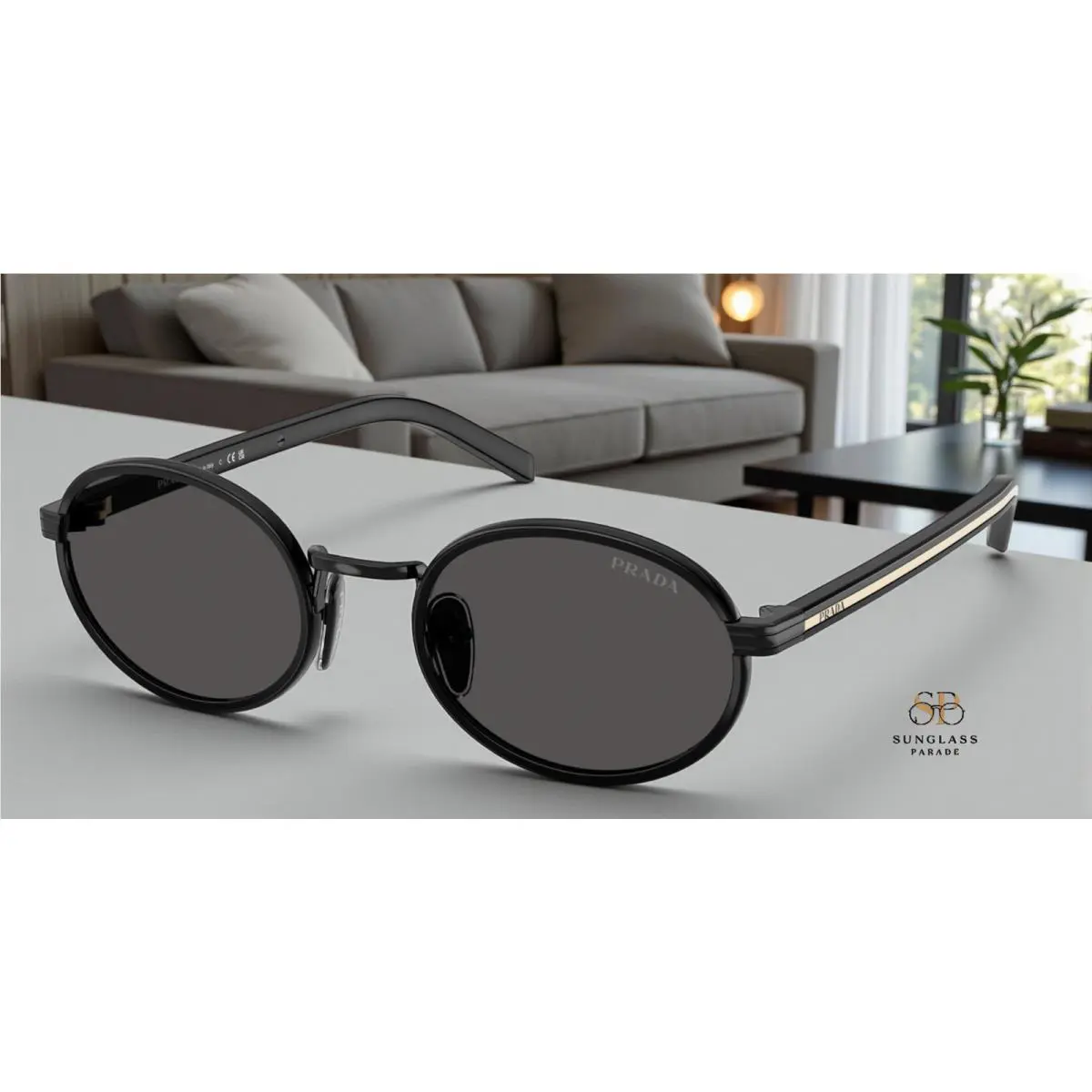 Prada PR B56S AAV08Z Black Dark Grey 52 mm Women`s Sunglasses