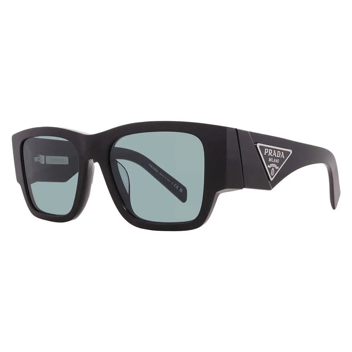 Prada Petrol Green Square Men`s Sunglasses PR 10ZSF 16K40K 55 PR 10ZSF 16K40K 55