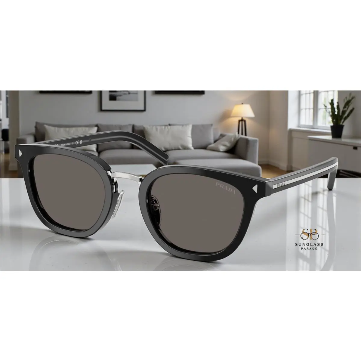 Prada PR C01SD 16K731 Black Dark Grey 49 mm Men`s Sunglasses